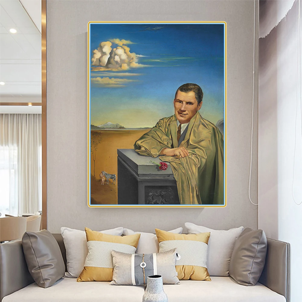 Citon Salvador Dali《Portrait de Monsieur John Perona》Canvas Art Oil painting Artwork Picture Modern Wall decor Home Decoration