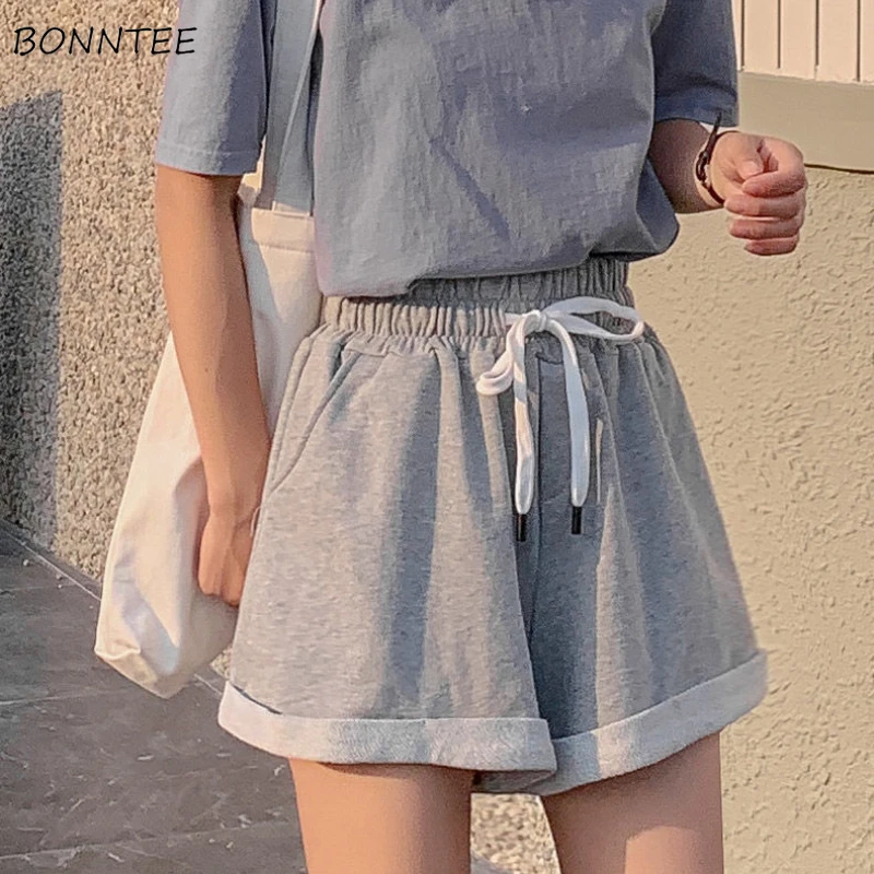 

Shorts Women 2021 New Hot Summer Casual High Waist Fashion Streetwear Drawstring Harajuku Loose Stretchy All-match Simple Chic