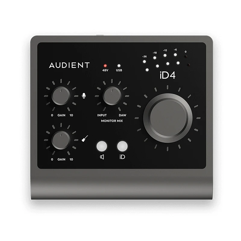 Original Audient iD4 MKII MK2 Professional Studio Live Recording Guitar JFET D.I USB AD-DA Audio Interface Sound Card