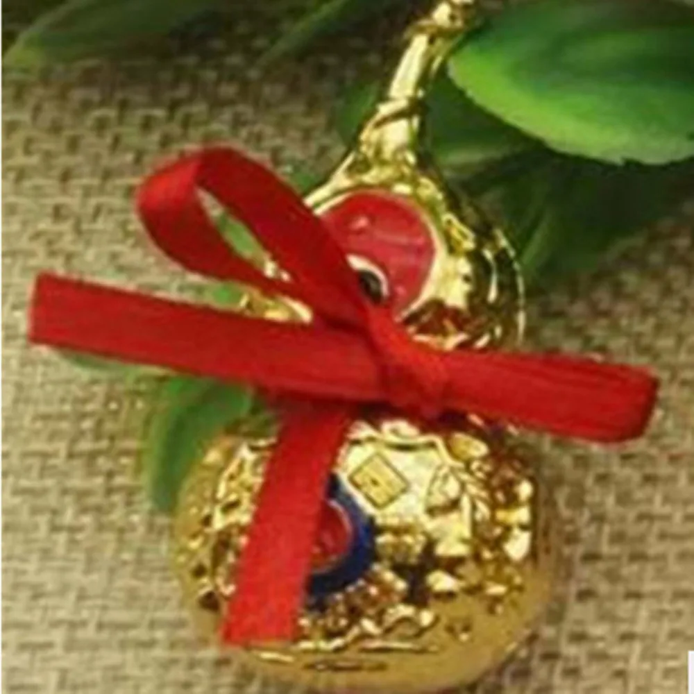 1pc 4.2x2.2cm Mini Feng Shui Gourd Ornaments Natural Brass Health Enhance Good Luck Gossip Gourd Office Home Decoration QDD9402