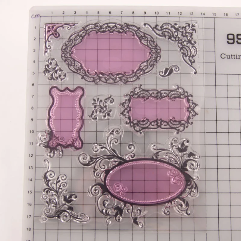

Mirror Frame Silicone Clear Seal Stamp DIY Scrapbook Diary Embossing Album Decor Rubber Stamp Art Handmade Reusable Stationery