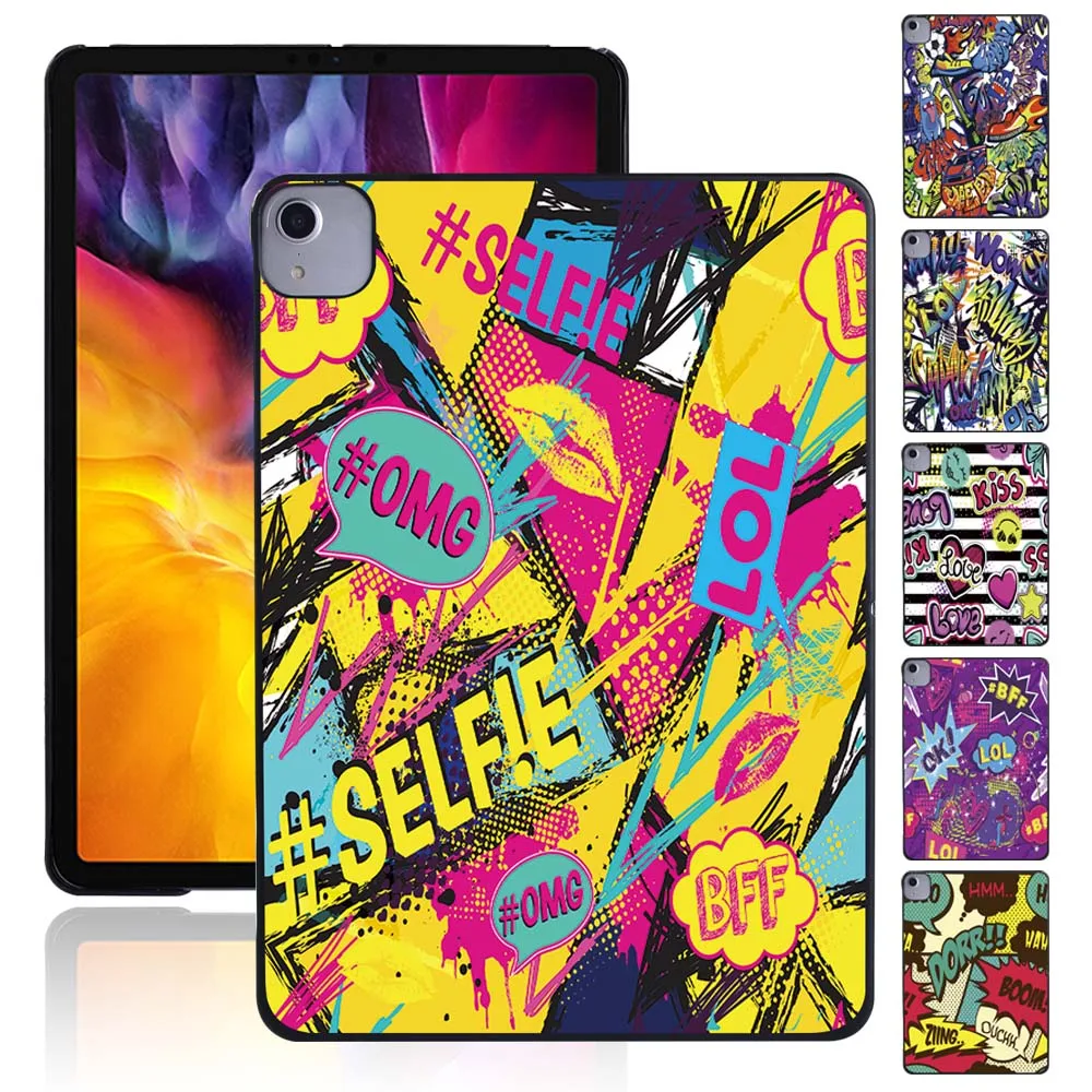 Graffiti Art Tablet Hard Shell Case For Apple IPad Air 4 2020 10.9 Inch Ultra-thin Durable Plastic Protective Shell + Stylus