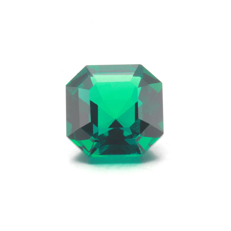 Loose Columbia Emerald Color Asscher Cut Hydrothermal Lab Grown Emerald Gemstones