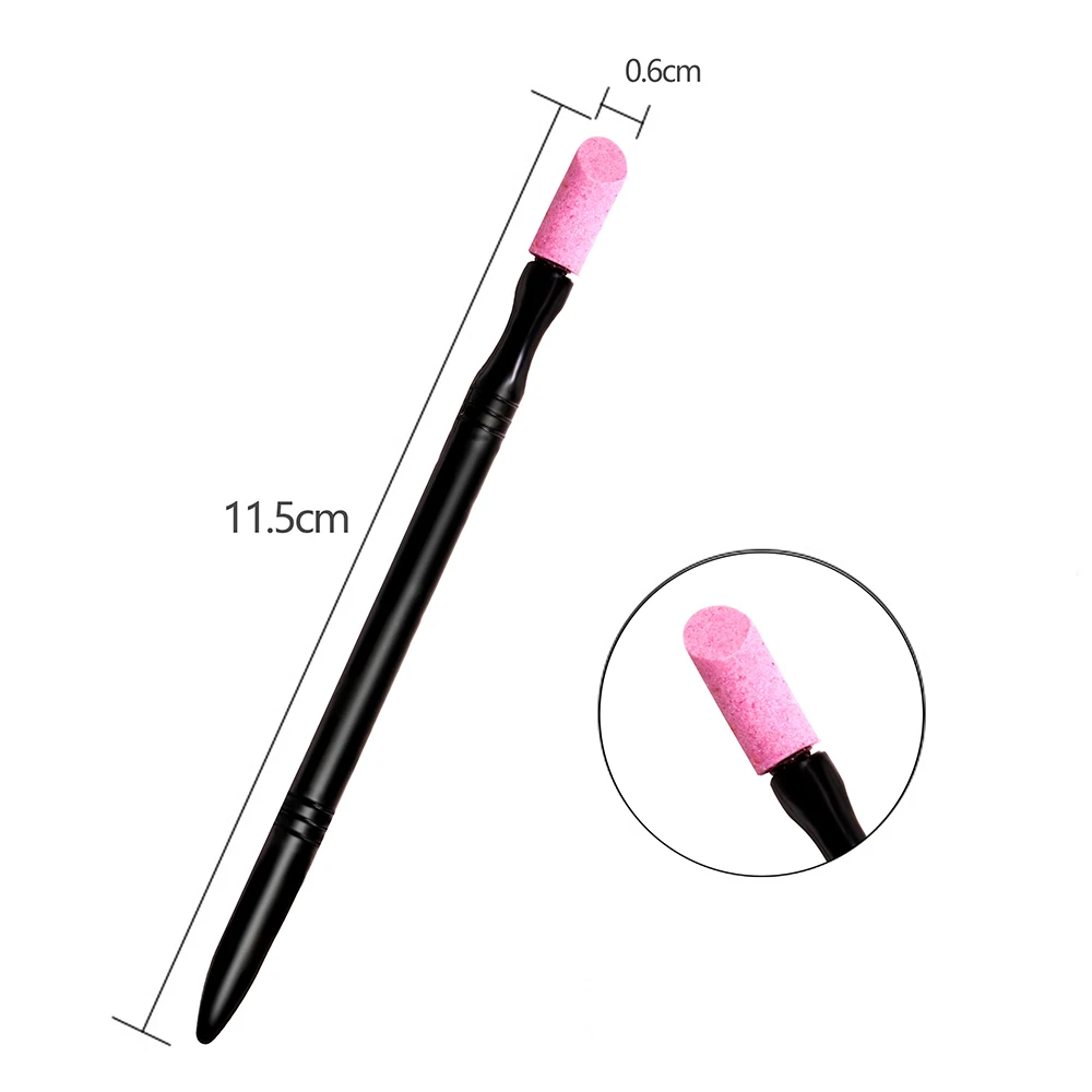 Nail Art Pusher Quartz Scrub Cuticle Remover Stick Nails Grinding Stone Nail Cutter Polishing Pen Manicure Care Tool