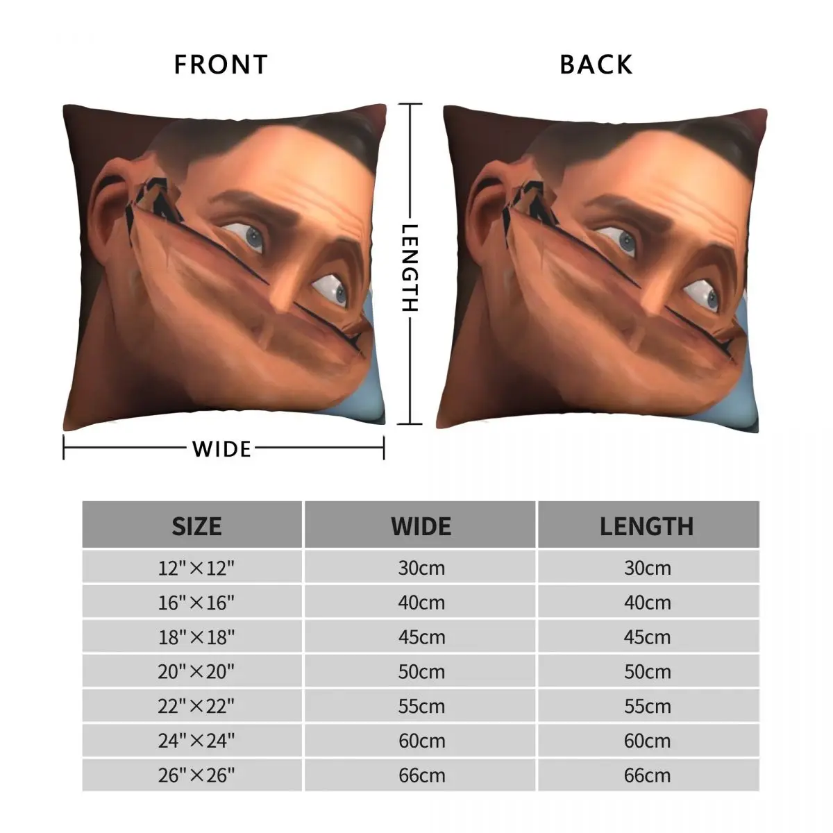 Team Fortress 2 TF2 Scout Face Pillowcase Polyester Linen Velvet Printed Zip Decor Home Cushion Cover