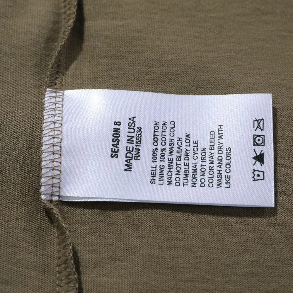 New Season 6 T-shirt Heavy Fabric Kanye West T-shirts 2021SS Men Women 1:1 High Quality Cotton Top Tees Inside Tag Calabasas