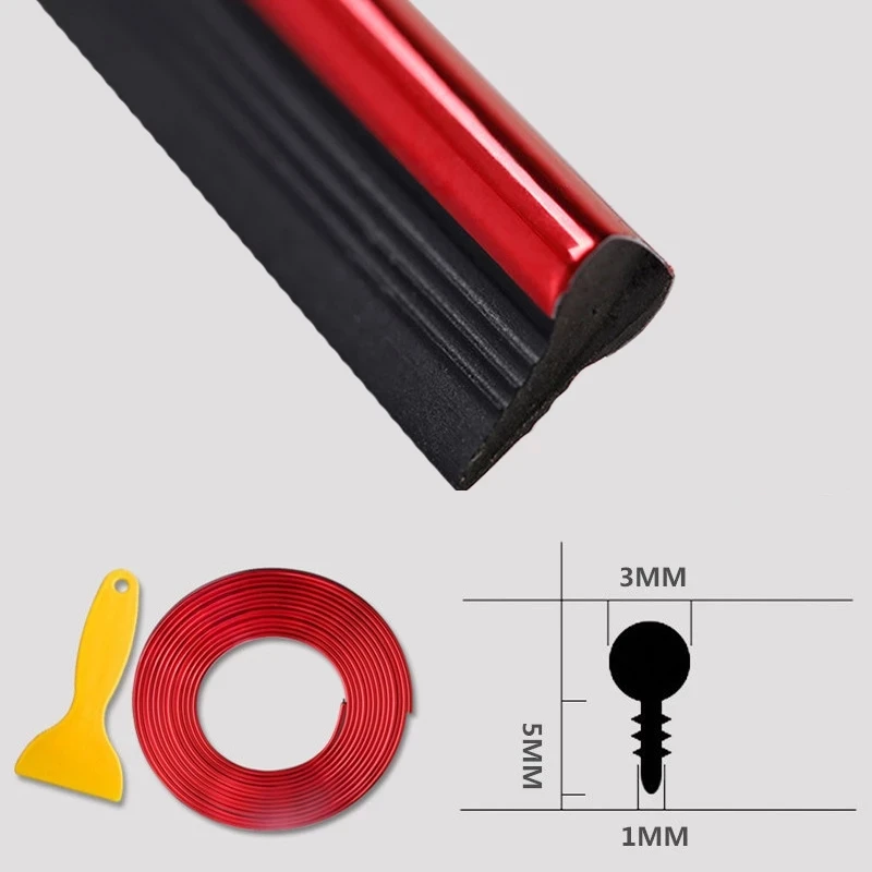 5M/Pcs Universal DIY Car Styling Flexible Interior Decoration Molding Trim Strips Auto Door Edge Sticker Auto Chrome Decor Trim image 4