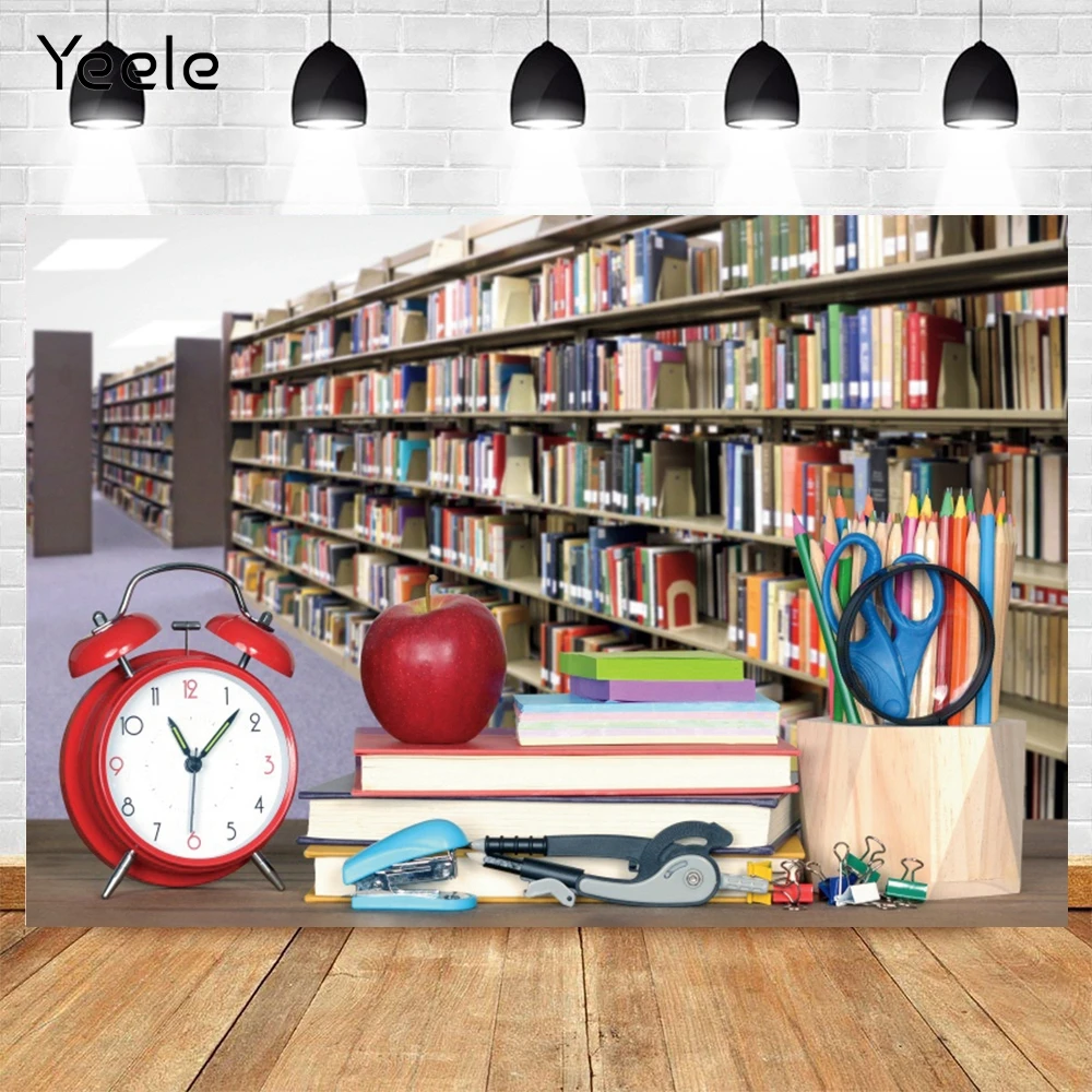 

Yeele Library Bookshelf Baby Back To School Photography Backdrops Vinyl Portrait Photographic Background Photo Studio Photozone