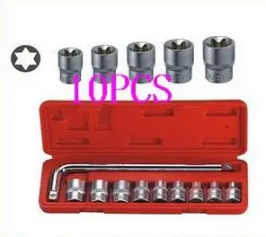 

BESTIR taiwan brand excellent quality 10pcs 1/2 dr. E-SOCKET wrench set mechanical engineering repair hand tool NO.91305