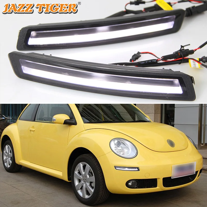 Daytime running lights For Volkswagen Beetle 2007 -2010 VW Drl for cars Sequential turn signal auto Led fog lights headlights