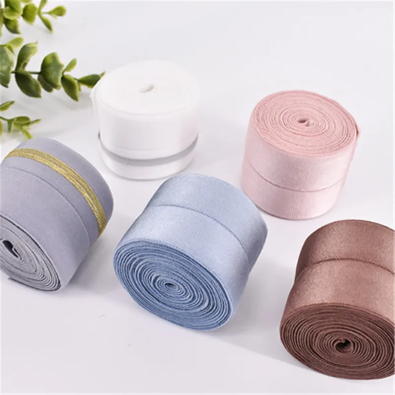 4cm Foldover Elastic Band Gold Spandex Elastic Double Tight Underwear Gauze Edging Belts Belt Clothing Accessorie 1meter