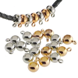 20 pz/lotto Colore Oro In Acciaio Inox Connettori Balle Branelli Misura il Braccialetto Europeo di Fascino Pendenti con gemme e perle 8mm/6mm Dei Monili che fanno I Risultati