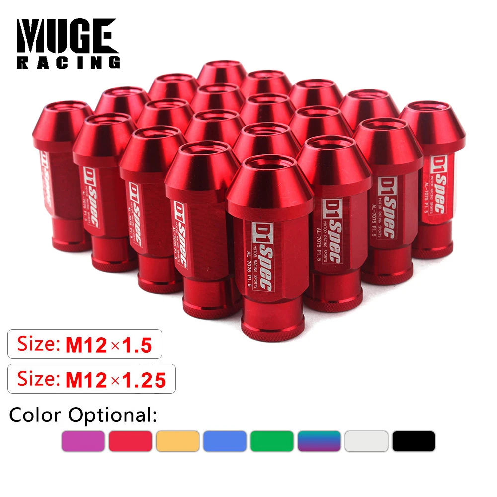 

Universal 20PCS D1 Spec Wheel Lug Nuts M12x1.5/1.25 Car Modified Aluminum Performance Auto Racing Wheel Lug Nuts Screw LN007