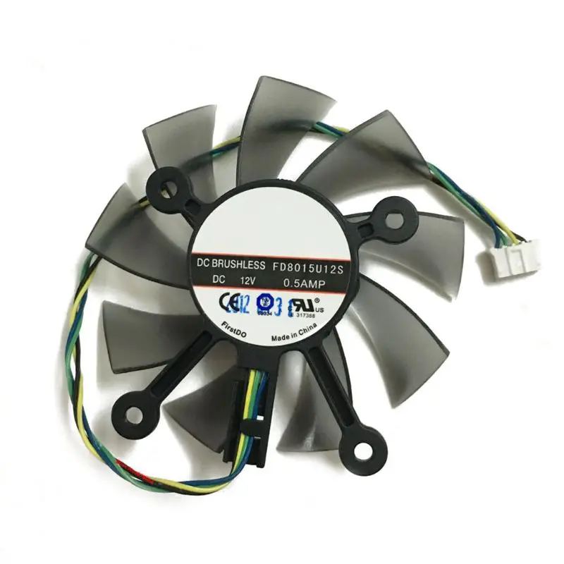 DC12V 0.5A 75mm FD8015U12S 4PIN Cooler Fan For ASUS GTX 560 GTX550Ti HD7850 Graphics Video Card Cooling Fans