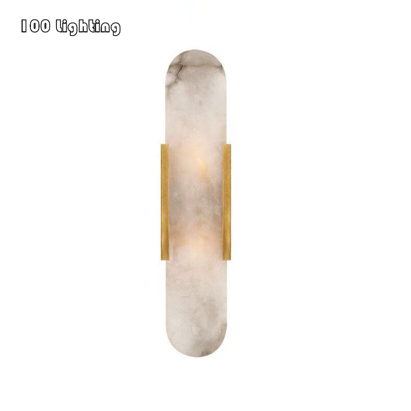 Marble LED Wall lamp 90-260V Living room Corridor Wall Sconce Hotel Room Bathroom Wall lights Golden Metal Atmosphere Lighting