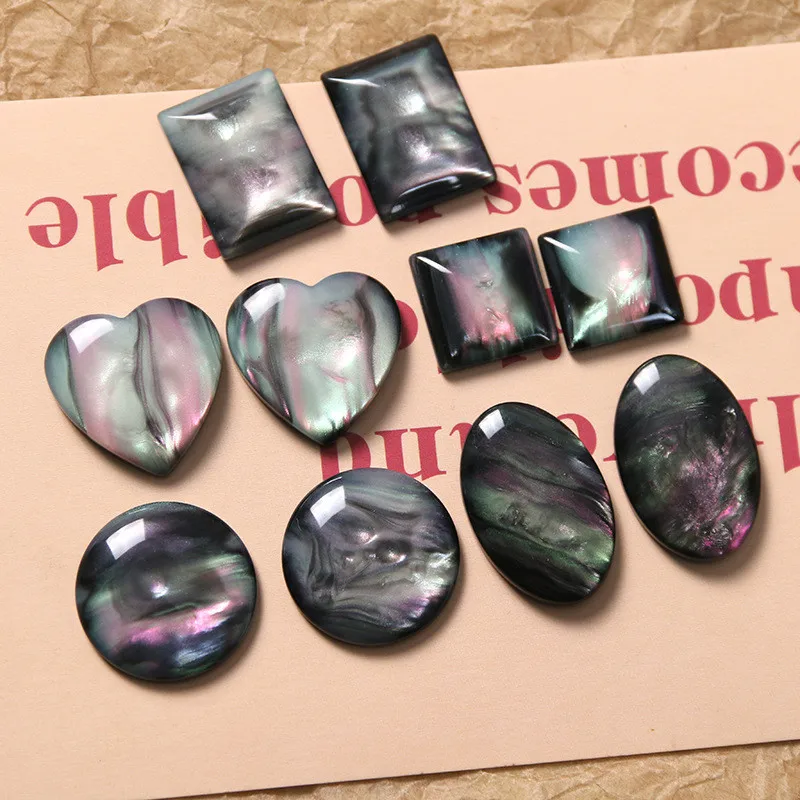 Newest 50pcs/lot color pattern print geoemtry rounds/square/hearts shape resin flatback beads diy jewelry earring/hair accessory