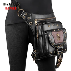 Vintage Steampunk Fanny Skulls Bag Steam Punk Retro Rock Gothic Bag Goth Shoulder Waist Bags Packs Victorian Women Men Leg Bag