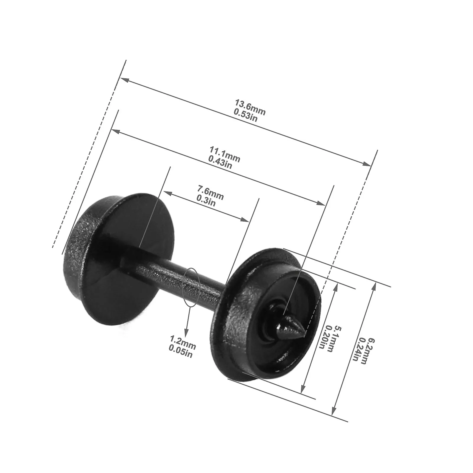 Rodado plástico para trens modelo, HP28N, 33in Conjunto de rodas, 1:160 Pom, 33 \