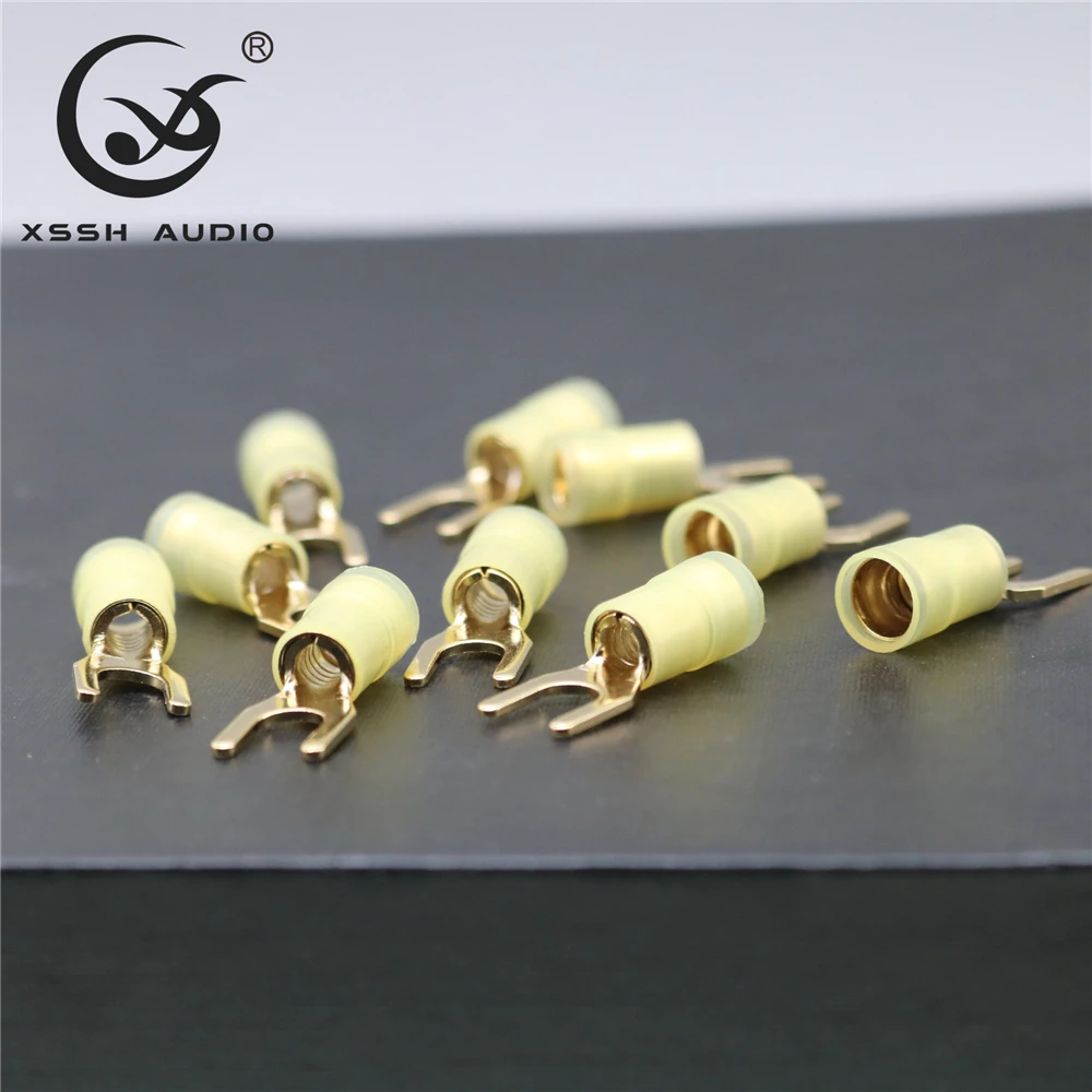 10 teile/beutel XSSH Audio Buchse HIFI Zubehör-196 Grad Einfrieren Ttreatment OFC Kupfer Lautsprecher Phono Kabel Boden Draht Stecker – Detail 2