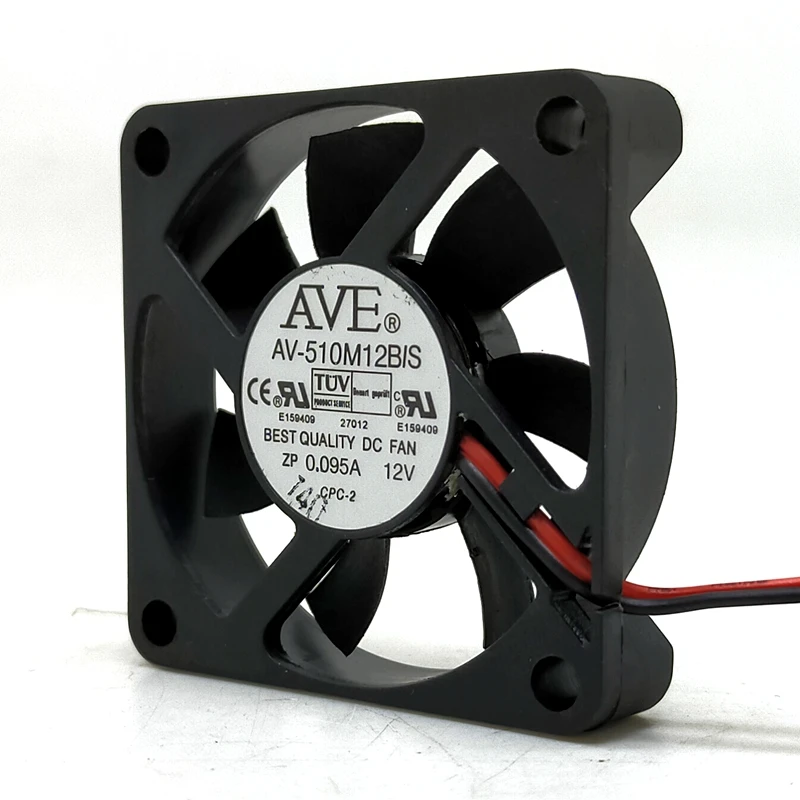 

Mute Silent Quiet 50mm 5cm 12V Cooling Fan,Original AV-510M12B/S 50x50x10MM DC12V 0.095A 2Lines Fans