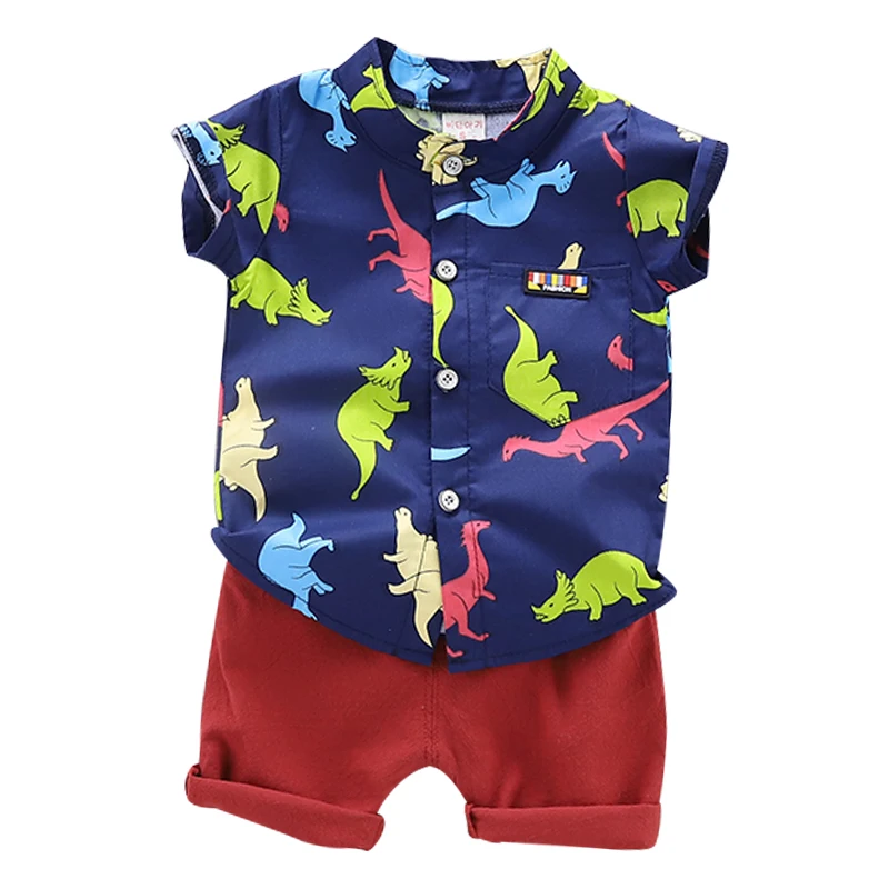 Toddler Baby Boys Girls Clothes Sets For Summer Boys Clothing Outfits Suit Cartoon Dinosaur Printing T Shirt +Shorts Pants