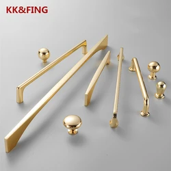 KK&FING Golden Kitchen Cabinets Door Pulls Wardrobe Knob Rench Country Drawer Knobs Furniture Hardware Jewelry Armoire Handle