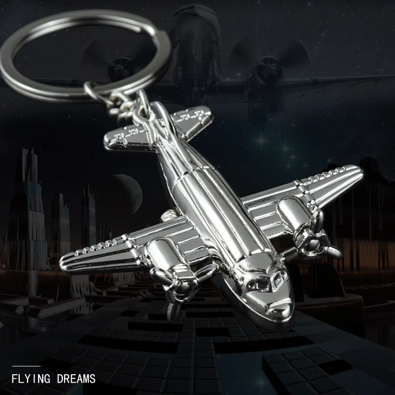 Creative Aviation Aircraft Keychain Car Metal Key Ring Male And Female Key Chain Business Small Gifts