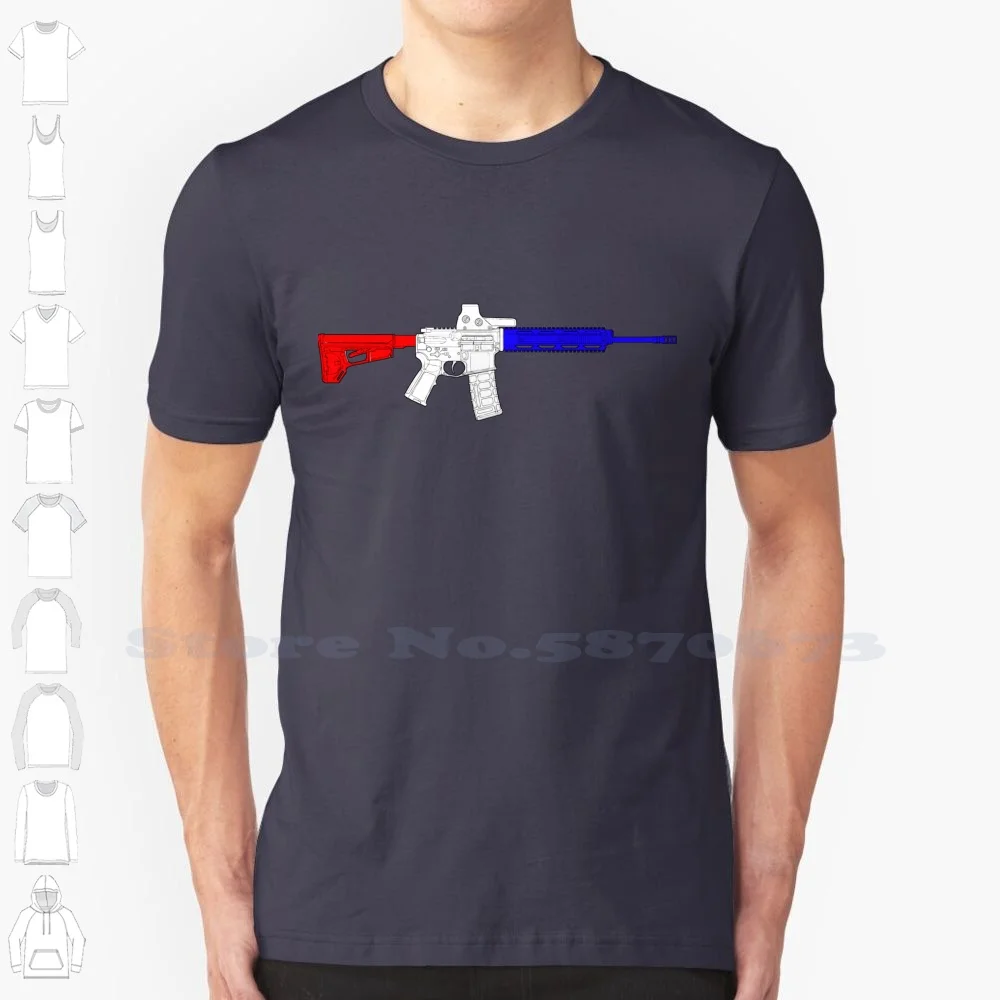 Red White And Blue 100% Cotton T-Shirt Guns The Life Red White And Red White And Blue Red White Blue