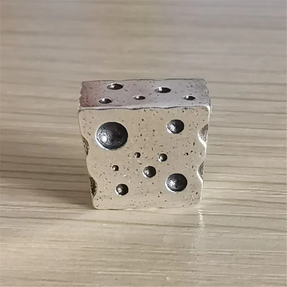 Square Charms Beads Silver 925 Original Beads Fit Original Bracelet Jewelry Vintage Bead for Jewelry Making Beads Pendants