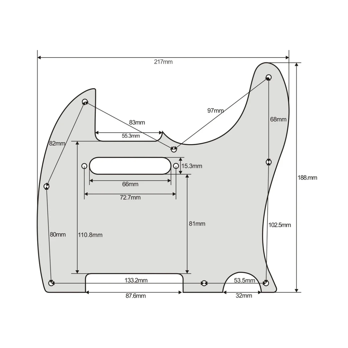 Ohello Telecaster 8 Hole Tele Pickguard Black Pearl Scratch Plate for American/Mexican Standard Guitar