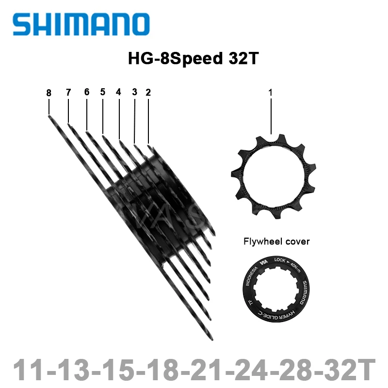 Shimano 산악 자전거 플라이휠, 8 단 카세트 CS-HG31-8, 32T, 34T, 8V, K7, MTB 프리휠, 3x8, 2x8, Shimano M310 용