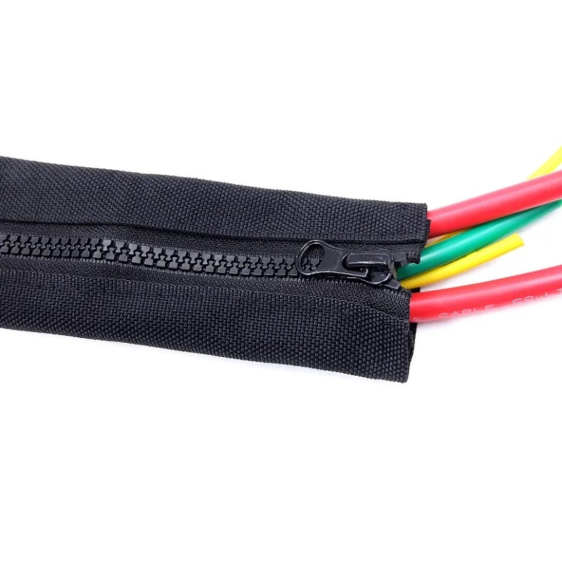 Zipper Cable Sleeve 40mm Flexible Nylon Cable Sock Harness Line Sheath Organizer Wire Wrap Management 40CM Cord Hider Protection