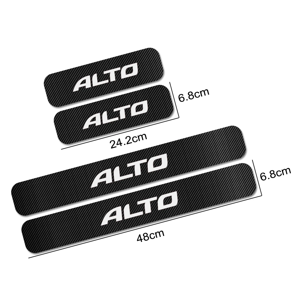 For Suzuki Alto 4PCS Car Door Threshold Scuff Plate Guards Stickers Auto Carbon Fiber Scratch Protector Car Tuning Accessories