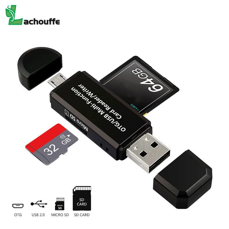 Micro USB OTG 2 в 1 USB 2,0 адаптер SD кардридер для телефона Android планшета ПК Устройство для чтения карт памяти