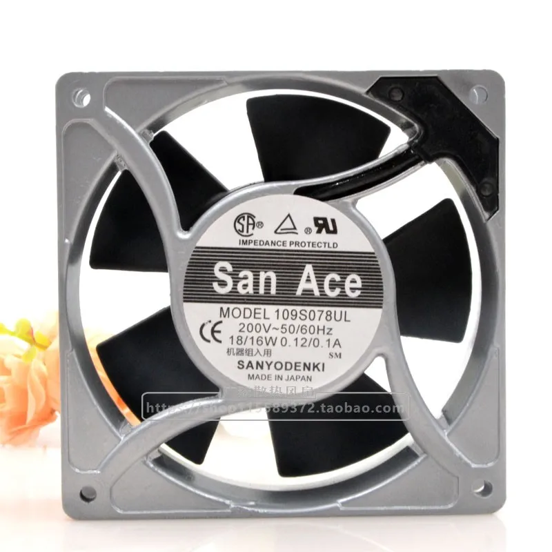 New original 109S078UL 200V 18/16W 12cm 12038 aluminum frame AC fan