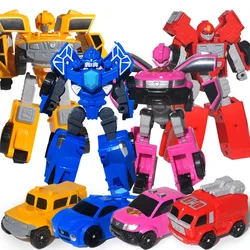 4pcs/set Mini Force Transformation Robot Toys Action Figures MiniForce X Volt Simulation Car Airplane Deformation Mini Agent Toy