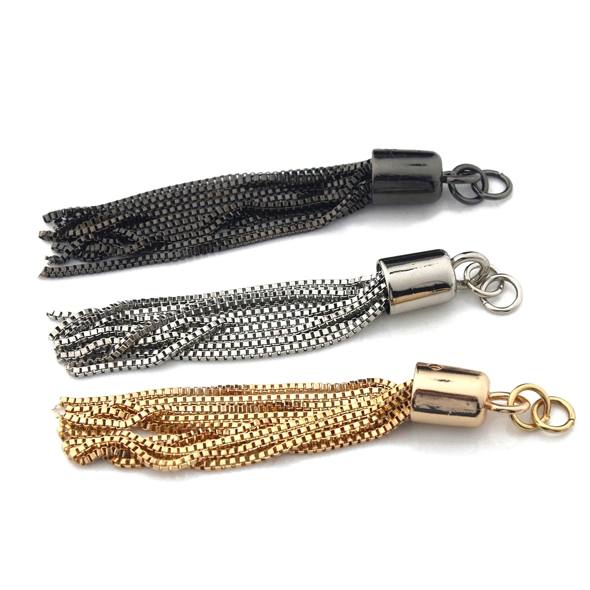 1pcs Fashion Metal Decoration Buckle Tassel Pendant Keychain for Handbag Shoulder Bag Purse Hardware Accessories DIY 3 Colors