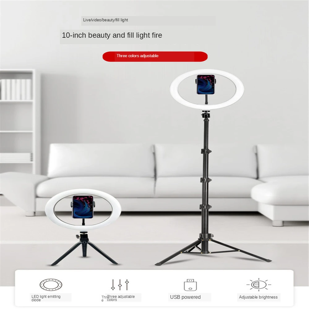 Selfie pierścień oświetleniowy ledowy Flash Fill Clip Camera Fill Light Beauty lampa przenośny pierścień lekki statyw pulpit fotografia rekwizyty telefon