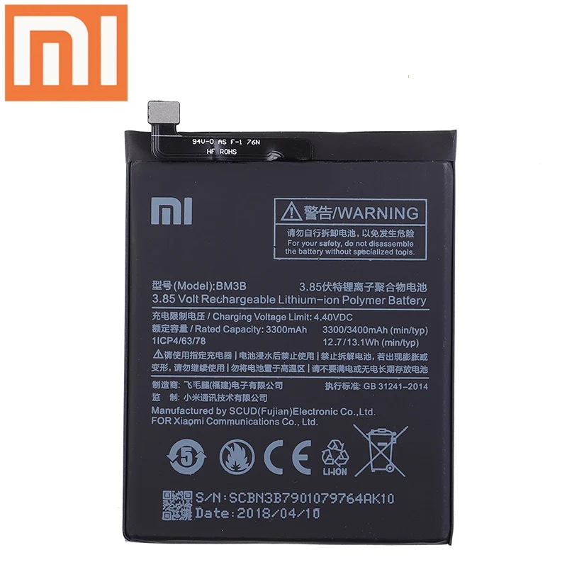 Xiao Mi 100% Original Battery BM3B For Xiaomi Mix 2 2S Mix2S 3300mAh High Capacity Rechargeable Phone Replacement Batteria Akku