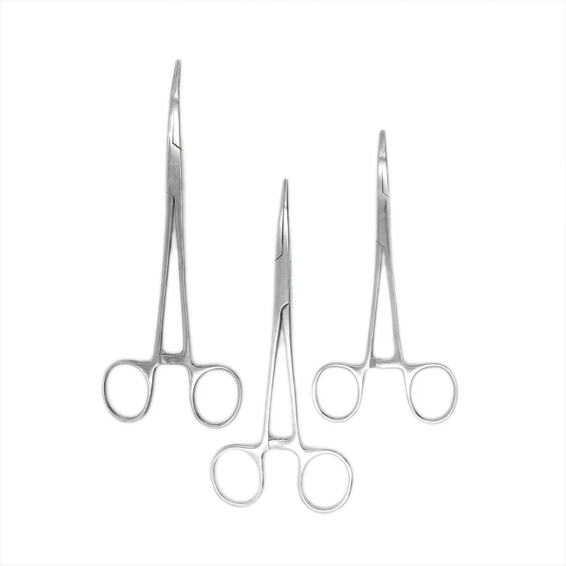 1pc Medical Stainless Steel Dental Surgical Needle Curved Tips Hemostatic Forceps Clamp 14/16/18cm Surgical Pliers Scissors Tool