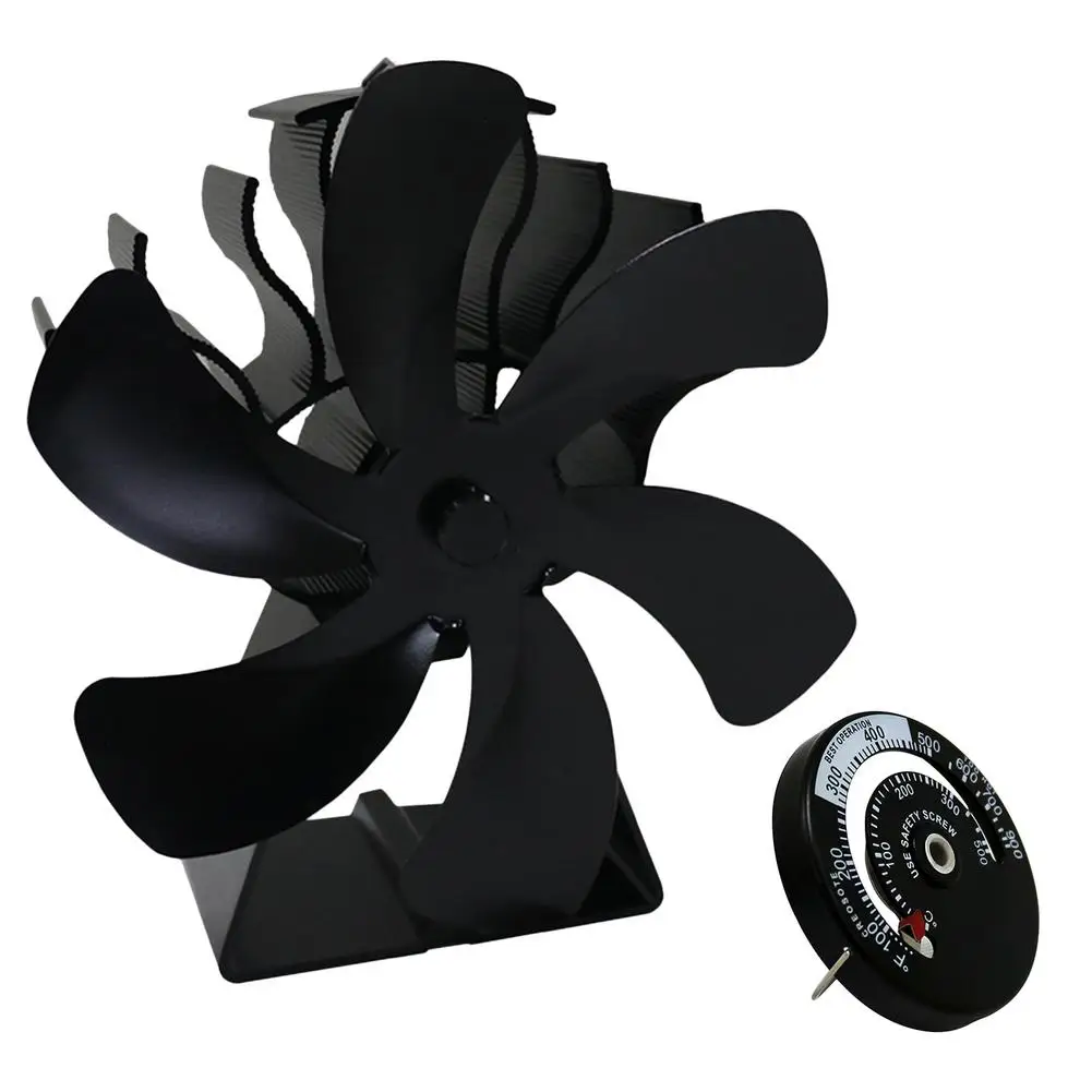 

Stove Fan 6 Blades Heat Powered Stove Fan High-Efficiency Thermal Power Fireplace Fan Fireplace Fan Efficient Heat Distribution