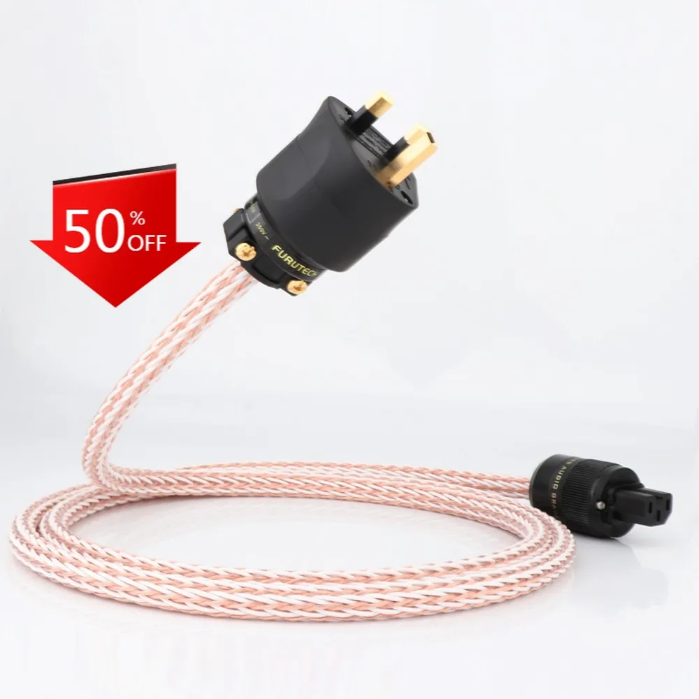 

HIFI 12TC Power Cable High Quality 6N OCC Hifi Power Cord with UK 13A AC Power Cable IEC Female HIFI AC Power Cable