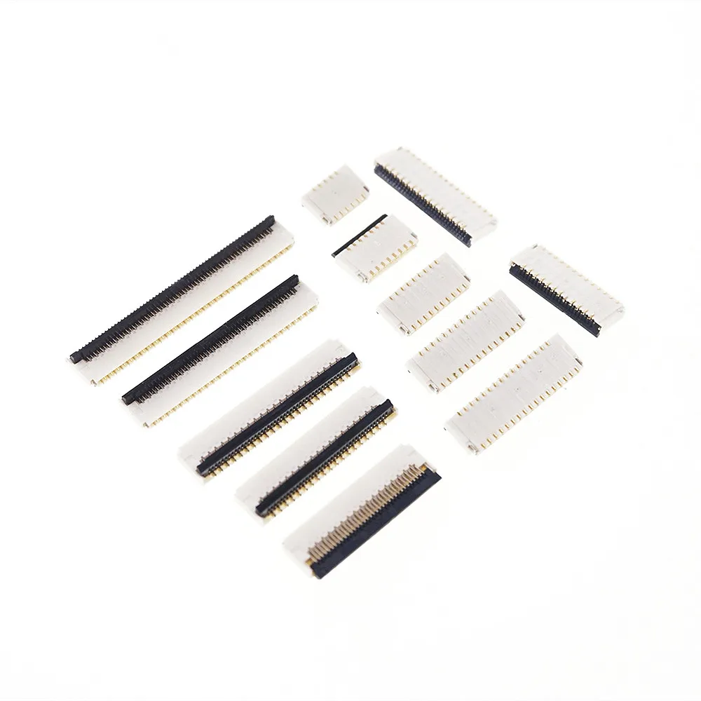 100 Pcs FPC Connector 9/11/15/17/19/21/23/25/27/31/33/35/39/45/51/57/ Pin 0.3 mm Pitch Back Flip Type Dual Sided Right Angle SMT