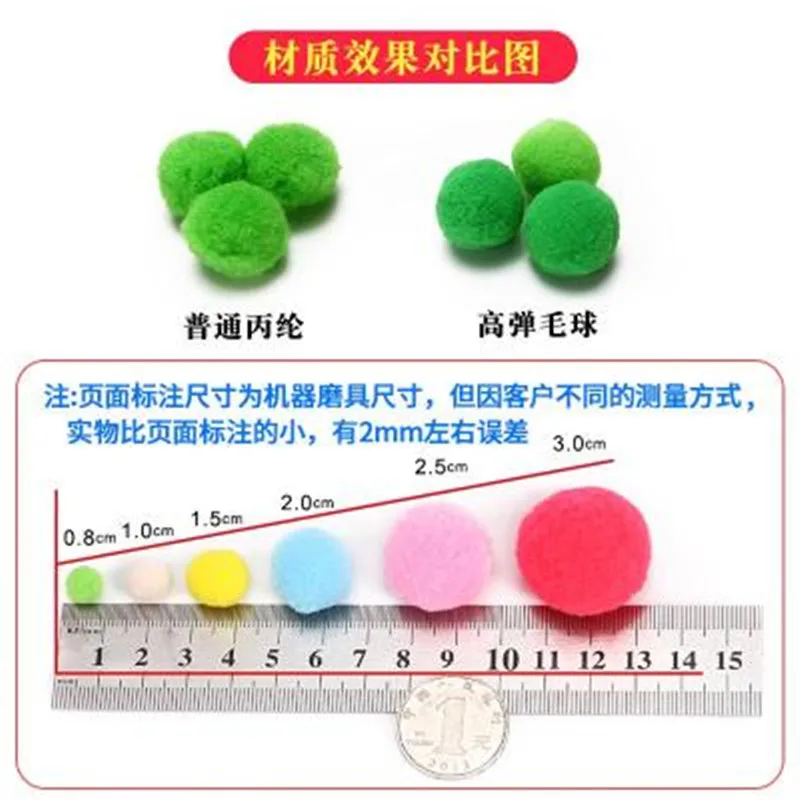 Nero Pompon 10/15/20/25/30mm Mini Fluffy Morbido Pom Poms Pompon Palla A Mano giocattoli per bambini Decorazione di Cerimonia Nuziale di Cucito FAI