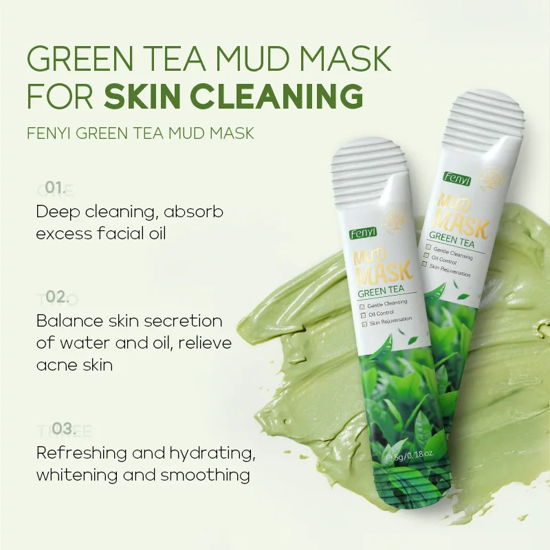 20pcs Green Tea Clay Mask Reduce Face Acne Cream Mask Facial Cleansing Black Dots Blackheads Reduce oil control Skin Care