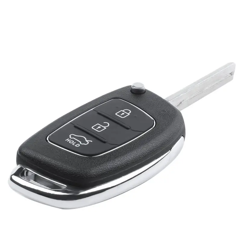 Flip Key Shell fit for HYUNDAI ix45 Santa Fe Remote Key Case Fob 3-Button Black