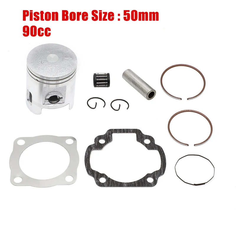 50mm PISTON PISTON RINGS Cylinder KIT For ETON VIPER Sierra Impuls Thunder 90 RXL-90 RXL-90R DXL-90 AXL-90 TXL-90 90CC 2 STROKE