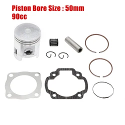 50mm PISTON PISTON RINGS Cylinder KIT For ETON VIPER Sierra Impuls Thunder 90 RXL-90 RXL-90R DXL-90 AXL-90 TXL-90 90CC 2 STROKE