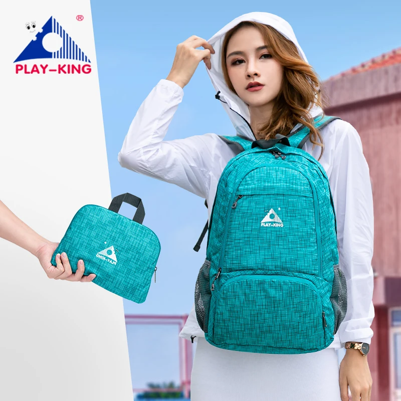 PLAYKING-Mochila de Nylon Dobrável, Leve, Multicolor, Impermeável, Esporte, Acampamento, Caminhada, Viagem, Ao ar livre