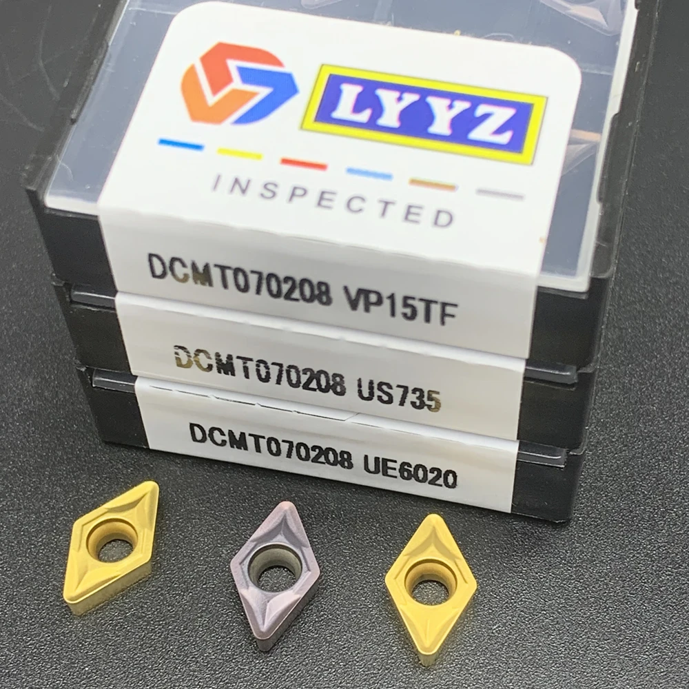 10 قطعة DCMT070204 VP15TF UE6020 US735 كربيد الداخلية تحول أداة DCMT070208 VP15TF UE6020 US735 الوجه endmills